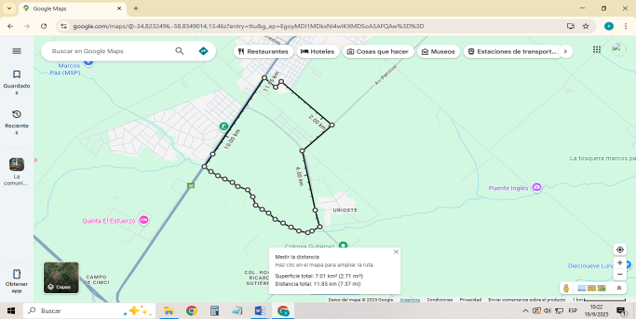 Mapa del recorrido